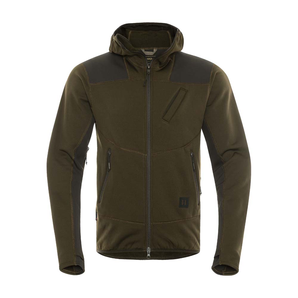 Harkila Deer Stalker Fleece Hoodie - Willow Green/Shadow Brown