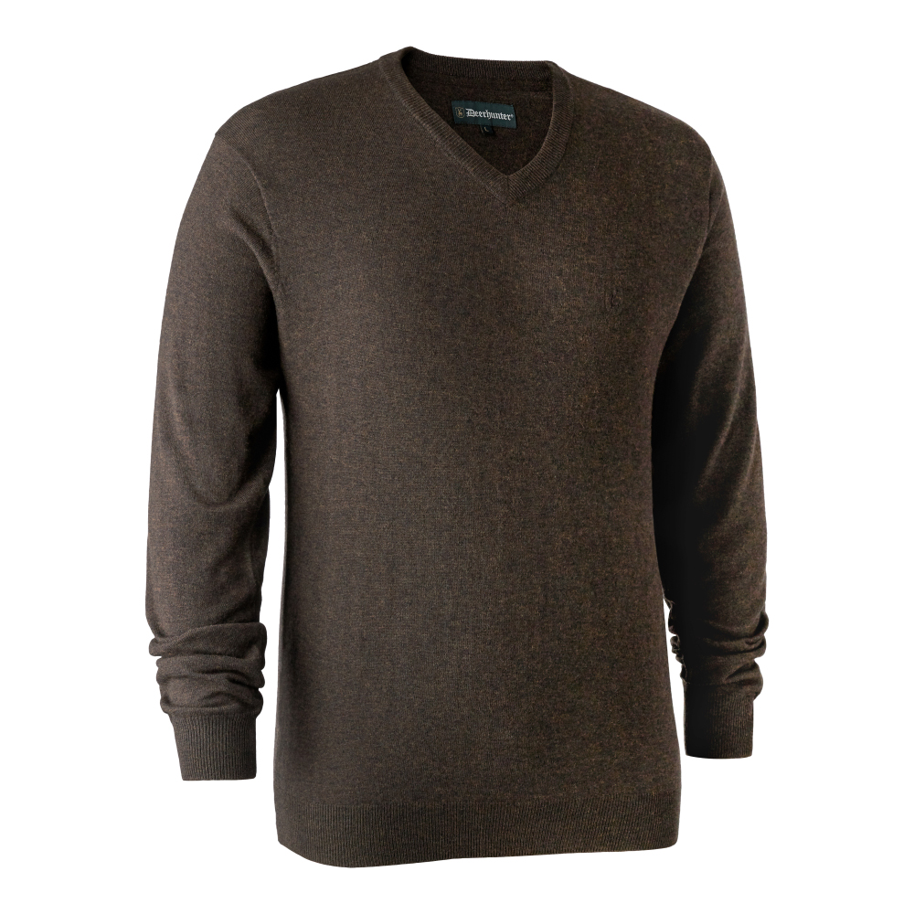 Deerhunter Kingston Knit With V-Neck Dark Elm