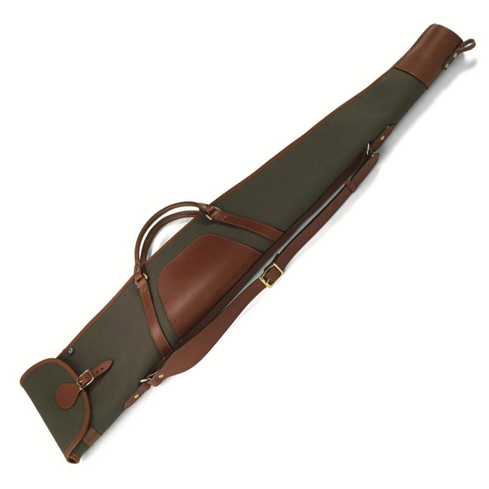 Croots Rosedale Canvas Bipod Rifle Slip - Flap / Zip Loden Green / Tan