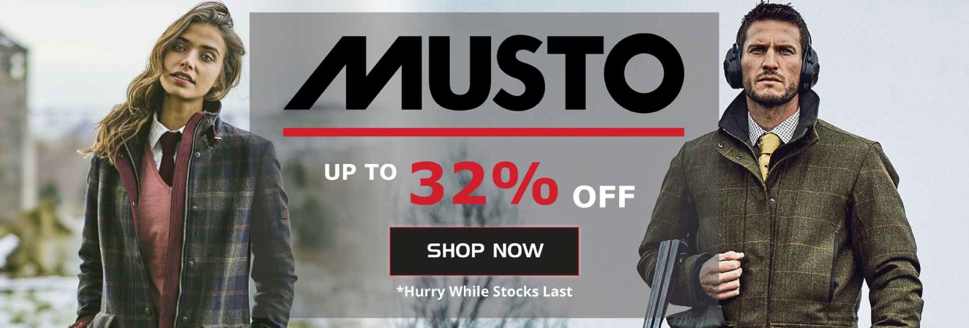 Musto 32% OFF Banner