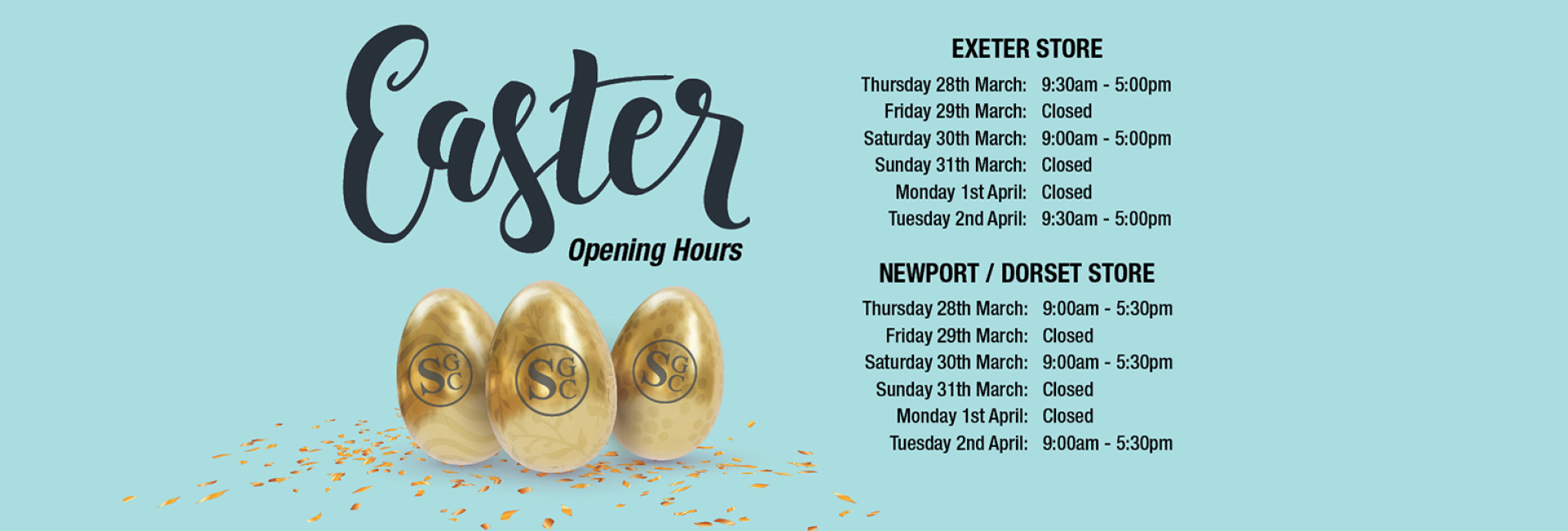 Easter Opening Hours - March 2024